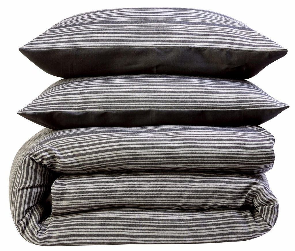 OLIVIA ROCCO Stripe Jacquard Reversible Cotton Blend Duvet Cover Set With Pillowcases - Joe’s Haven