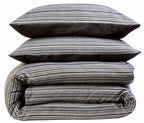 OLIVIA ROCCO Stripe Jacquard Reversible Cotton Blend Duvet Cover Set With Pillowcases - Joe’s Haven