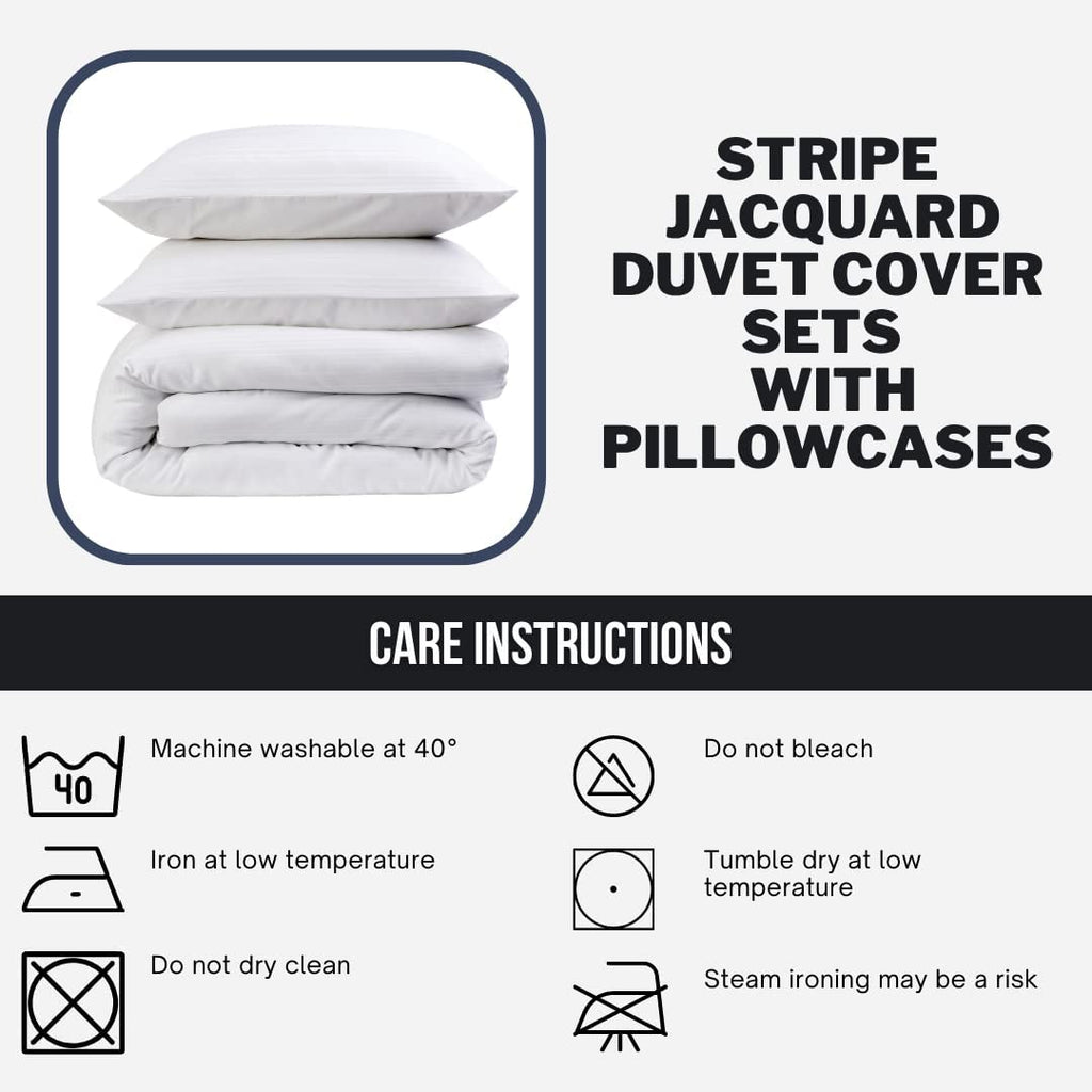 OLIVIA ROCCO Stripe Jacquard Reversible Cotton Blend Duvet Cover Set With Pillowcases - Joe’s Haven