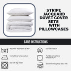 OLIVIA ROCCO Stripe Jacquard Reversible Cotton Blend Duvet Cover Set With Pillowcases - Joe’s Haven