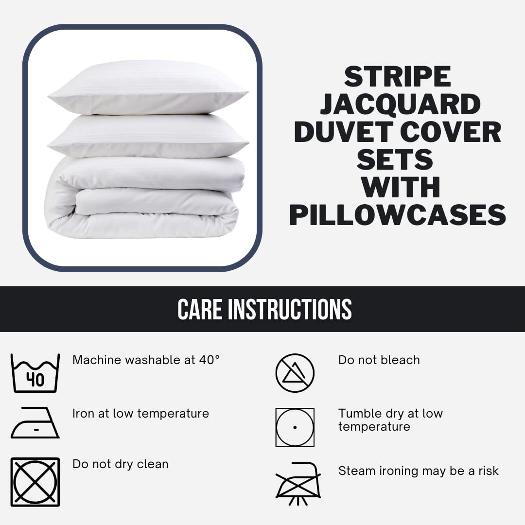 OLIVIA ROCCO Stripe Jacquard Reversible Cotton Blend Duvet Cover Set With Pillowcases - Joe’s Haven