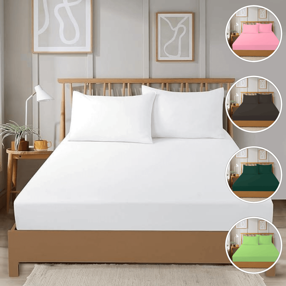OLIVIA ROCCO Fitted Sheets Plain Dye Super Soft Easy Care Bed Linen Sets Easy - Care Hotel - Quality Comfort - Joe’s Haven