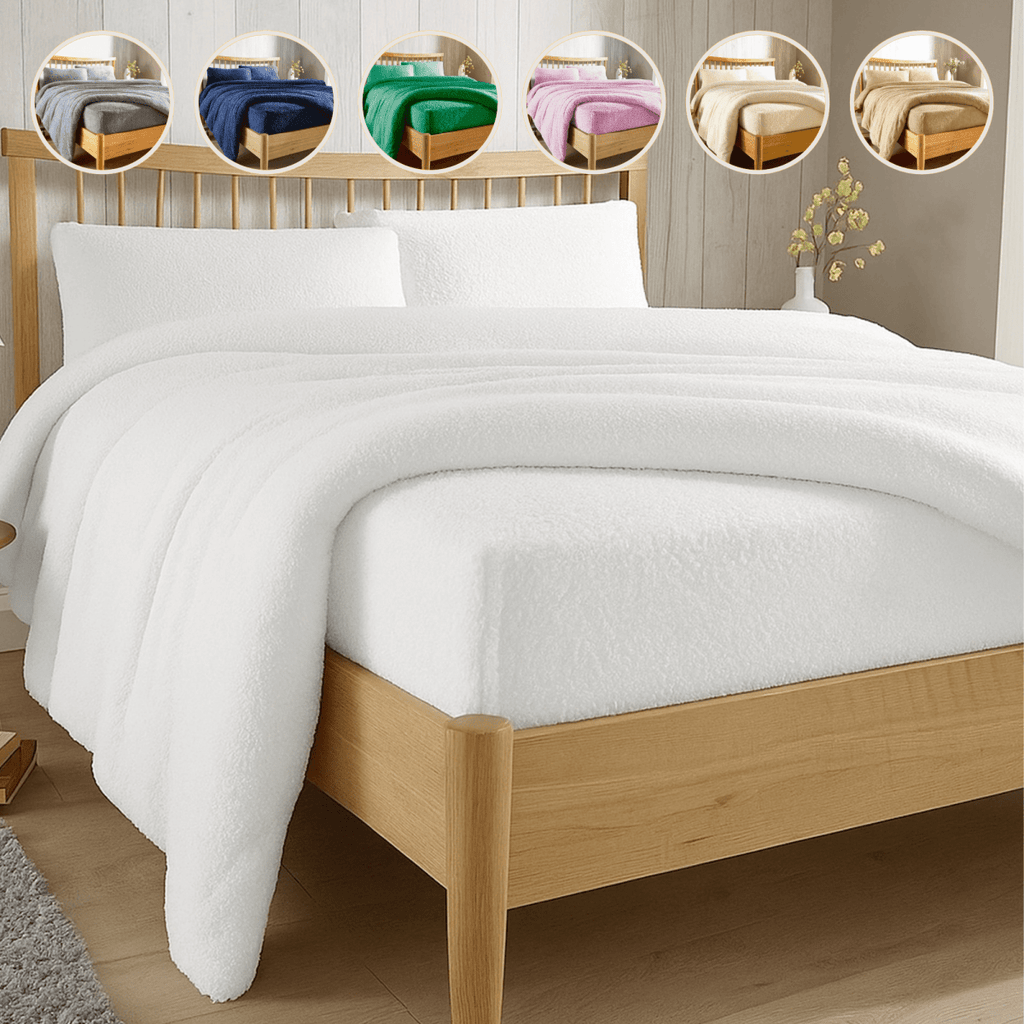 OLIVIA ROCCO Teddy Fleece Extra Deep Fitted Sheet Plush Soft Winter Bedding Snug Elastic - Joe’s Haven
