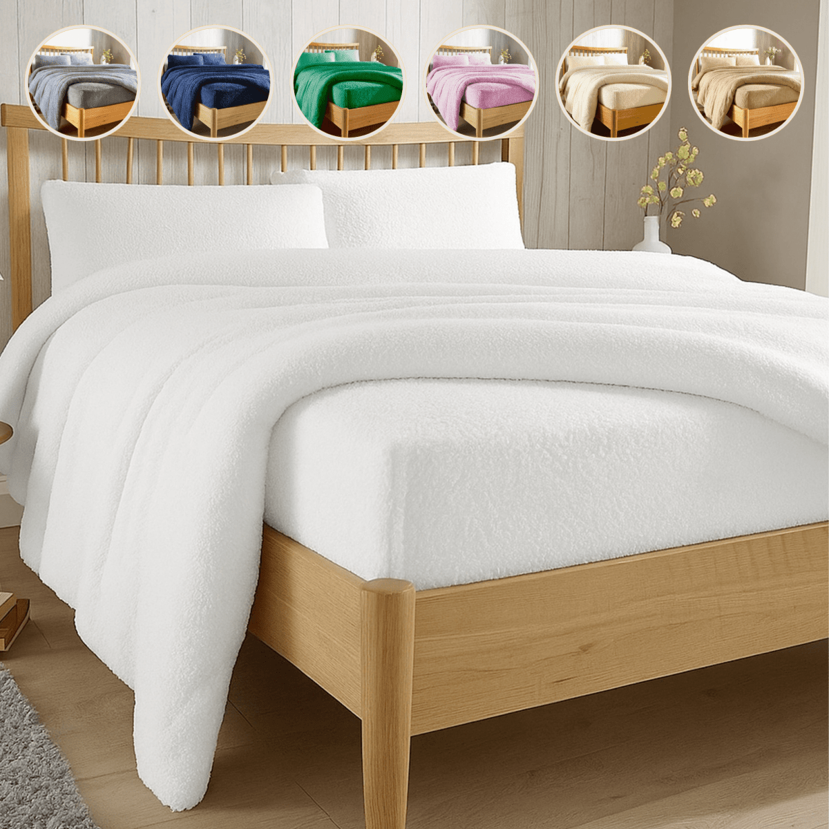 OLIVIA ROCCO Teddy Fleece Extra Deep Fitted Sheet Plush Soft Winter Bedding Snug Elastic - Joe’s Haven