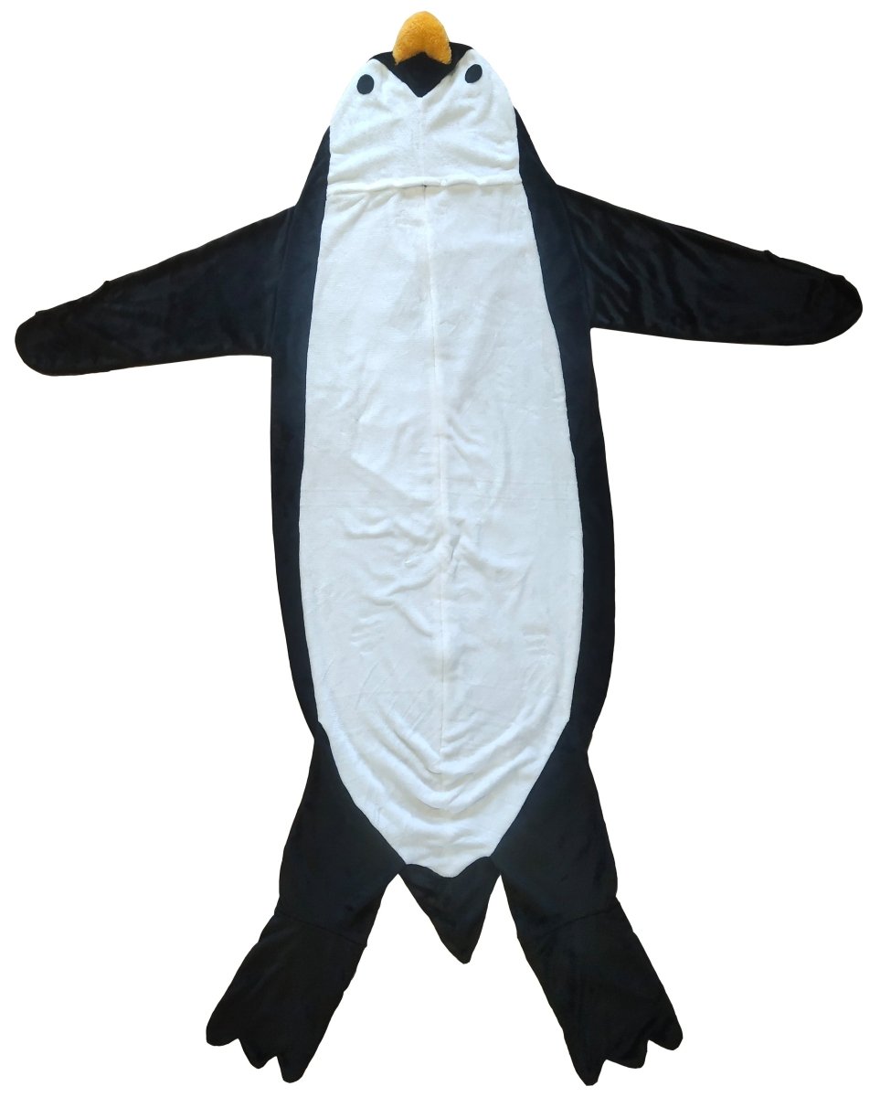 OLIVIA ROCCO Oversized Penguin Wearable Blanket Hoodie Fleece With Sleeves One Size - Joe’s Haven