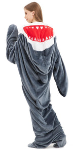 OLIVIA ROCCO Oversized Shark Wearable Blanket Hoodie Fleece With Sleeves Ultra Soft - Joe’s Haven