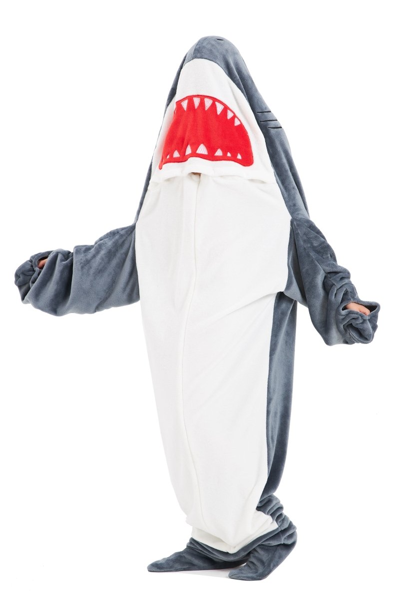 OLIVIA ROCCO Oversized Shark Wearable Blanket Hoodie Fleece With Sleeves Ultra Soft - Joe’s Haven