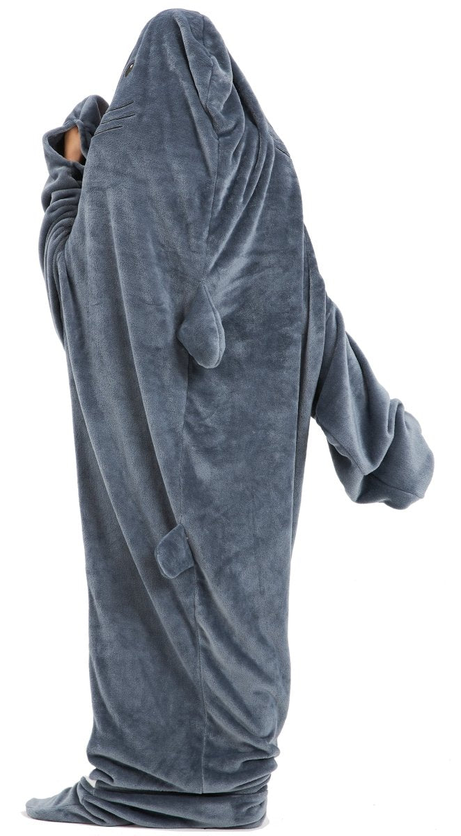 OLIVIA ROCCO Oversized Shark Wearable Blanket Hoodie Fleece With Sleeves Ultra Soft - Joe’s Haven