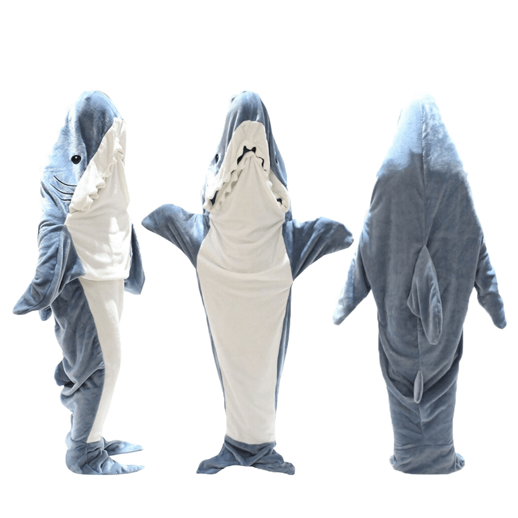 OLIVIA ROCCO Wearable Shark Blanket Sleeping Bag For Adults Super Soft Flannel Onesie - Joe’s Haven