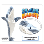 OLIVIA ROCCO Wearable Shark Blanket Sleeping Bag For Adults Super Soft Flannel Onesie - Joe’s Haven