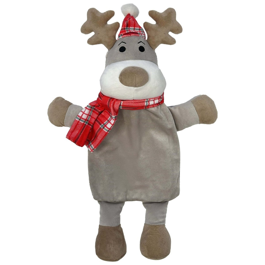 OLIVIA ROCCO Hot Water Bottle With Festive Reindeer Cover 1L Natural Rubber UK Safety - Joe’s Haven