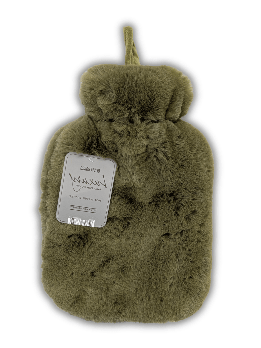 OLIVIA ROCCO Faux Fur Covered 2 Litre Luxury Hot Water Bottle Thermotherapy Natural Hotel - Quality Everyday Comfort - Joe’s Haven