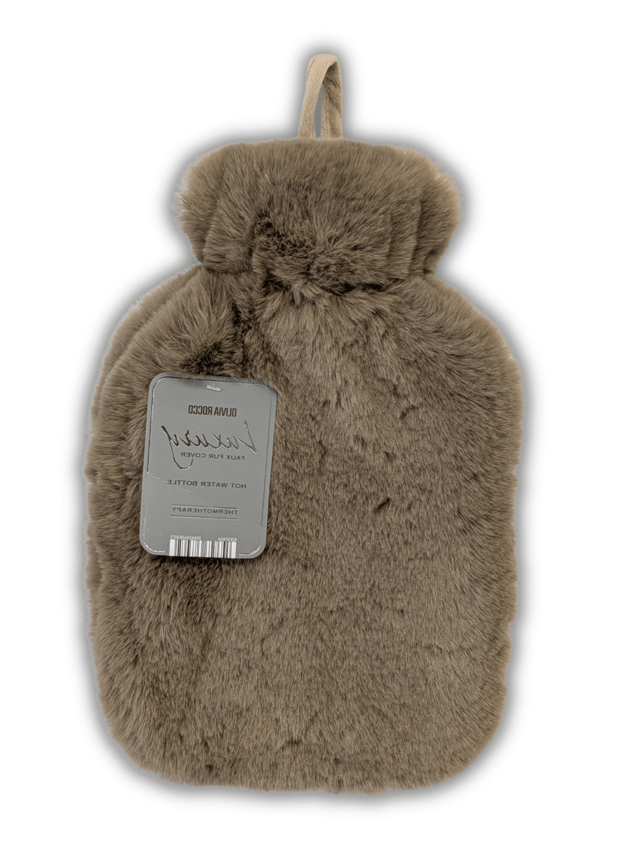OLIVIA ROCCO Faux Fur Covered 2 Litre Luxury Hot Water Bottle Thermotherapy Natural Hotel - Quality Everyday Comfort - Joe’s Haven