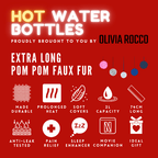 OLIVIA ROCCO Extra Long 2L Hot Water Bottle With Plush Faux Fur Cover Natural Rubber UK - Joe’s Haven