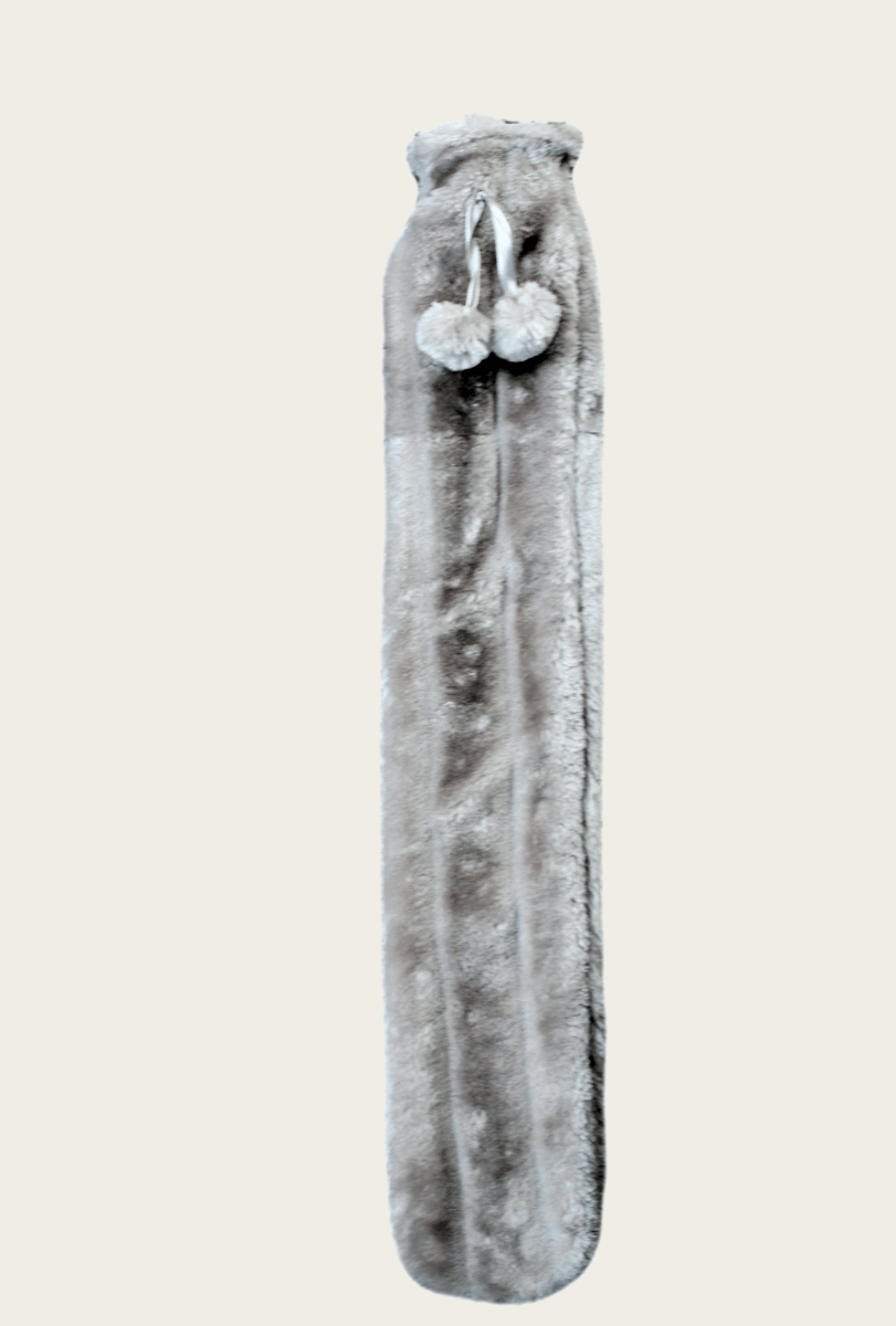 OLIVIA ROCCO Extra Long 2L Hot Water Bottle With Plush Faux Fur Cover Natural Rubber UK - Joe’s Haven