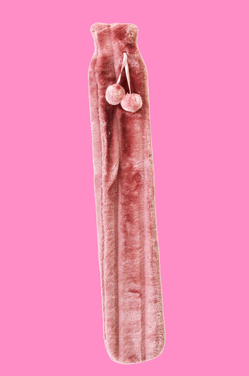 OLIVIA ROCCO Extra Long 2L Hot Water Bottle With Plush Faux Fur Cover Natural Rubber UK - Joe’s Haven
