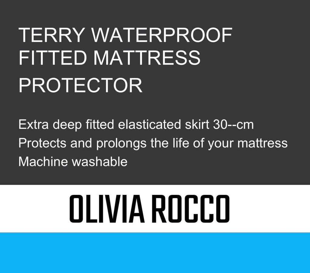 OLIVIA ROCCO Waterproof Terry Towel Mattress Protector With Deep Skirt Highly Absorbent - Joe’s Haven