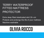 OLIVIA ROCCO Waterproof Terry Towel Mattress Protector With Deep Skirt Highly Absorbent - Joe’s Haven