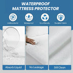 OLIVIA ROCCO Waterproof Terry Towel Mattress Protector With Deep Skirt Highly Absorbent - Joe’s Haven
