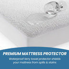 OLIVIA ROCCO Waterproof Terry Towel Mattress Protector With Deep Skirt Highly Absorbent - Joe’s Haven
