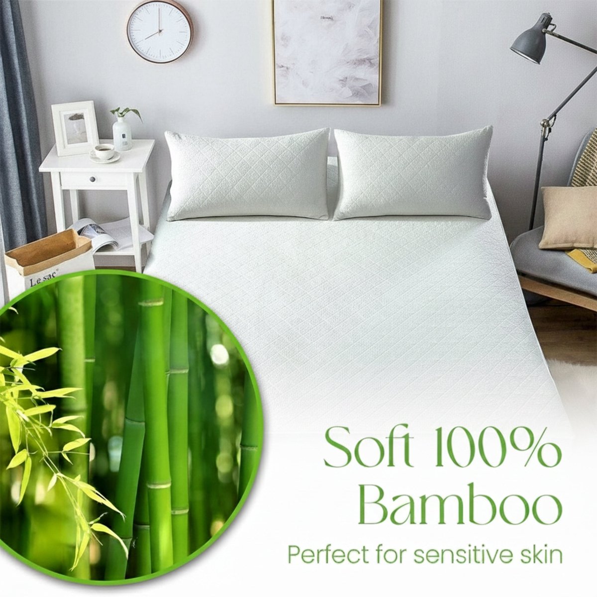 OLIVIA ROCCO Bamboo Quilted Waterproof Mattress Protector with Extra Deep Pocket Elastic - Joe’s Haven