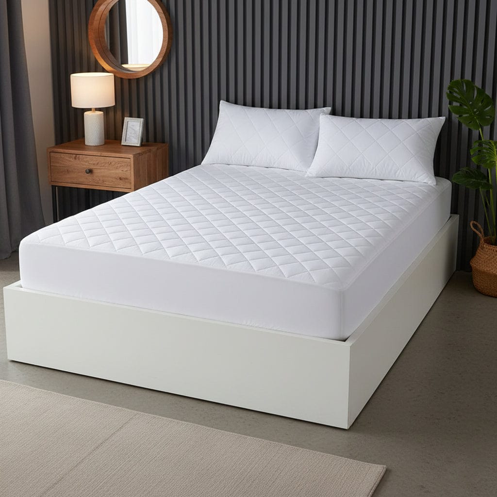 OLIVIA ROCCO Egyptian Cotton Quilted Waterproof Mattress Protector Extra Deep Deep Fitted Easy-Care Protection - Joe’s Haven