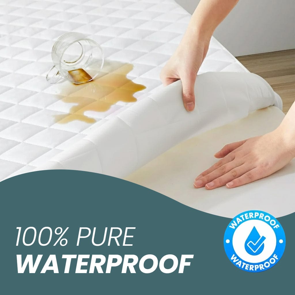 OLIVIA ROCCO Egyptian Cotton Quilted Waterproof Mattress Protector Extra Deep Deep Fitted Easy-Care Protection - Joe’s Haven