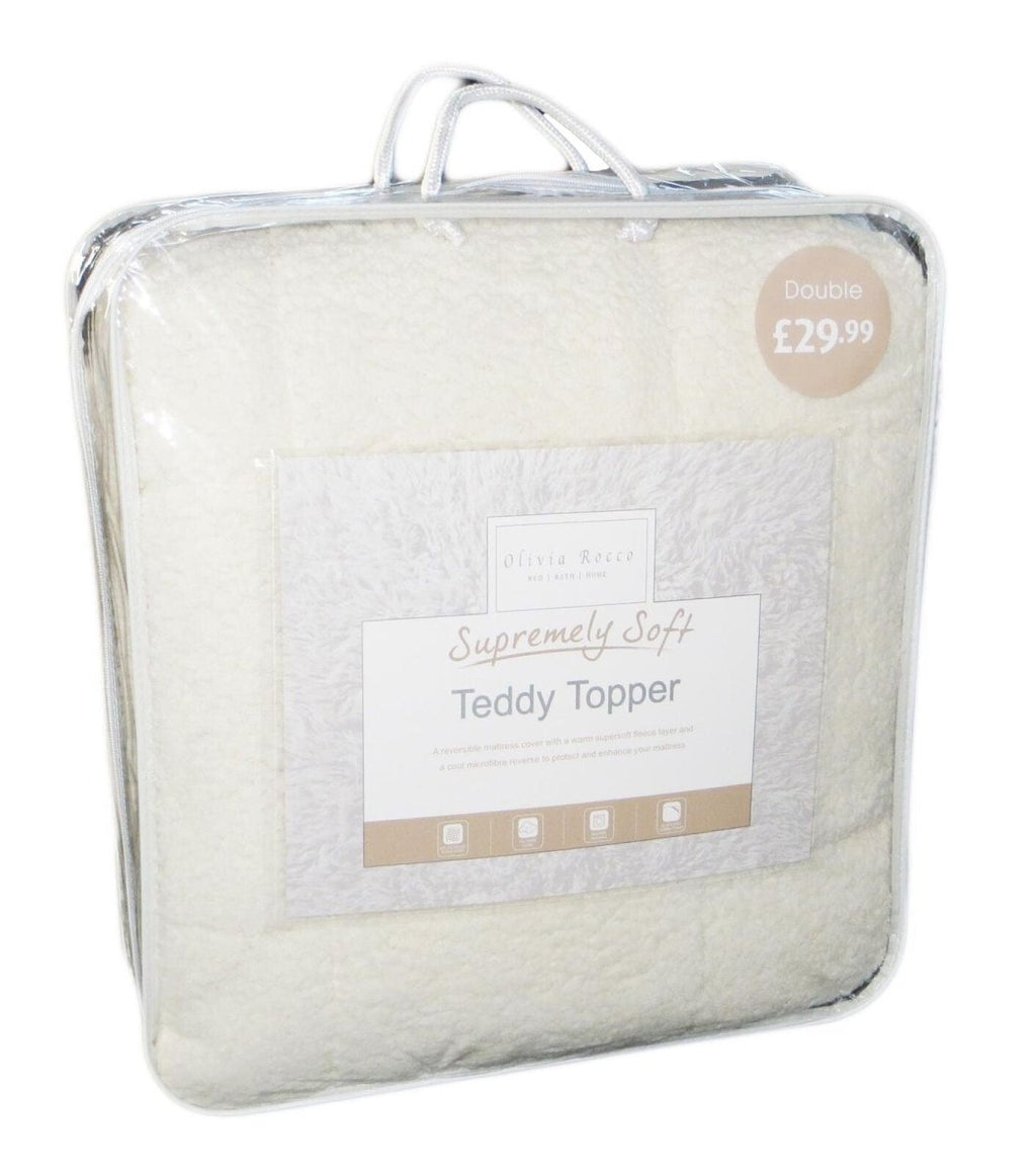 OLIVIA ROCCO Mattress Topper Supreme Comfort Extra Deep Dual Sided Fluffy Teddy OEKO-TEX - Joe’s Haven