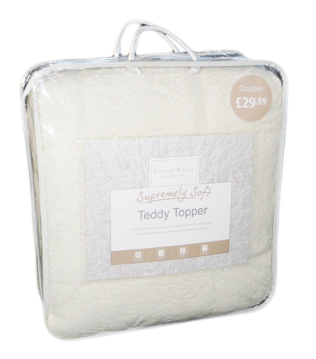 OLIVIA ROCCO Mattress Topper Supreme Comfort Extra Deep Dual Sided Fluffy Teddy OEKO-TEX - Joe’s Haven