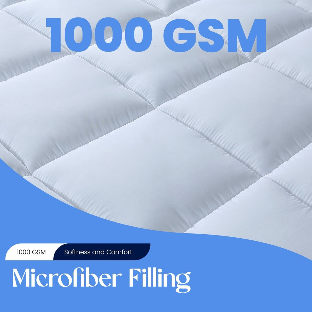 OLIVIA ROCCO Microfibre Mattress Topper Heavy Fill Extra Deep Anti Allergy Cooling - Joe’s Haven