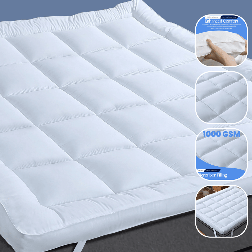 OLIVIA ROCCO Microfibre Mattress Topper Heavy Fill Extra Deep Anti Allergy Cooling - Joe’s Haven