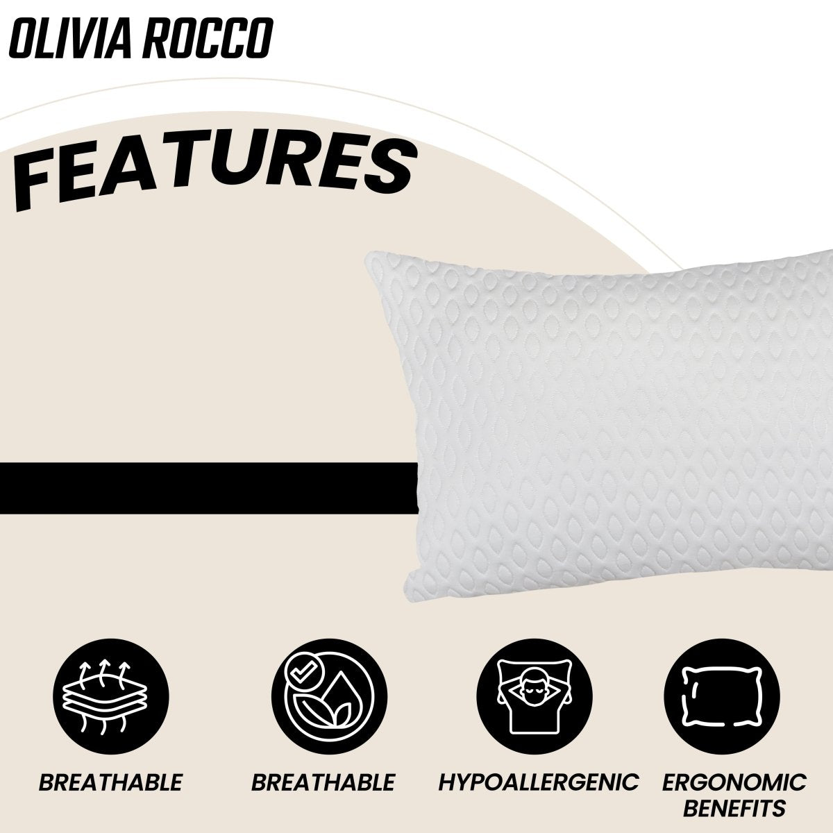 OLIVIA ROCCO Air Flow Pillow Hotel Quality Anti Snore Side Sleeper Premium Fibre Filling - Joe’s Haven