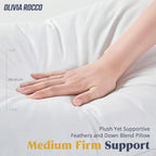 OLIVIA ROCCO 2 Pack Hypoallergenic Duck Feather And Down Pillows Hotel Quality Comfort - Joe’s Haven