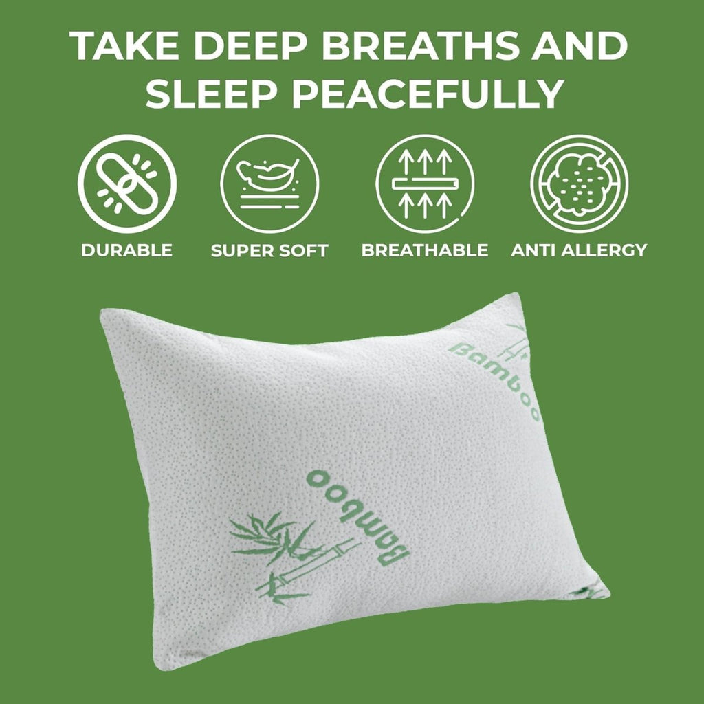 OLIVIA ROCCO Bamboo Memory Foam Pillow Hypoallergenic Cooling Luxury Fibre Filling - Joe’s Haven
