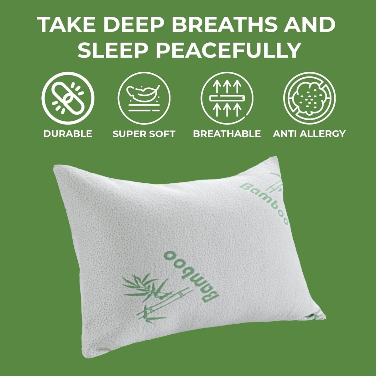 OLIVIA ROCCO Bamboo Memory Foam Pillow Hypoallergenic Cooling Luxury Fibre Filling - Joe’s Haven