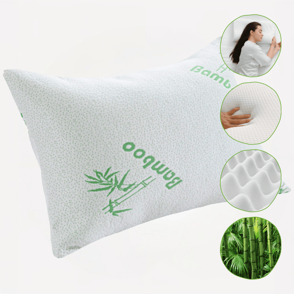 OLIVIA ROCCO Bamboo Memory Foam Pillow Hypoallergenic Cooling Luxury Fibre Filling - Joe’s Haven