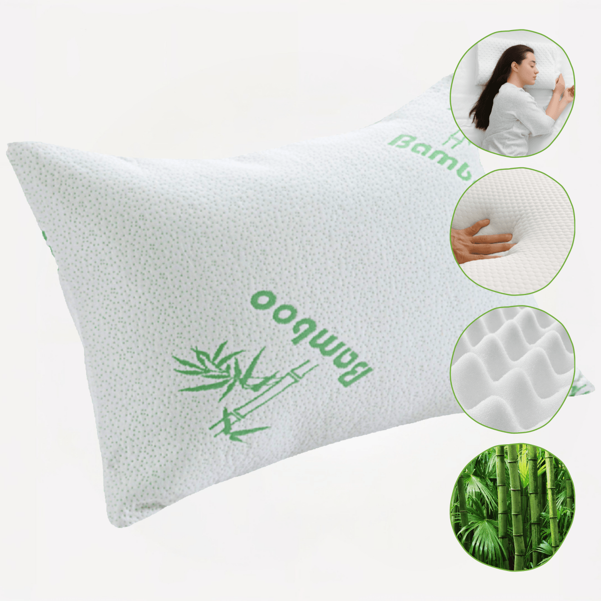 OLIVIA ROCCO Bamboo Memory Foam Pillow Hypoallergenic Cooling Luxury Fibre Filling - Joe’s Haven