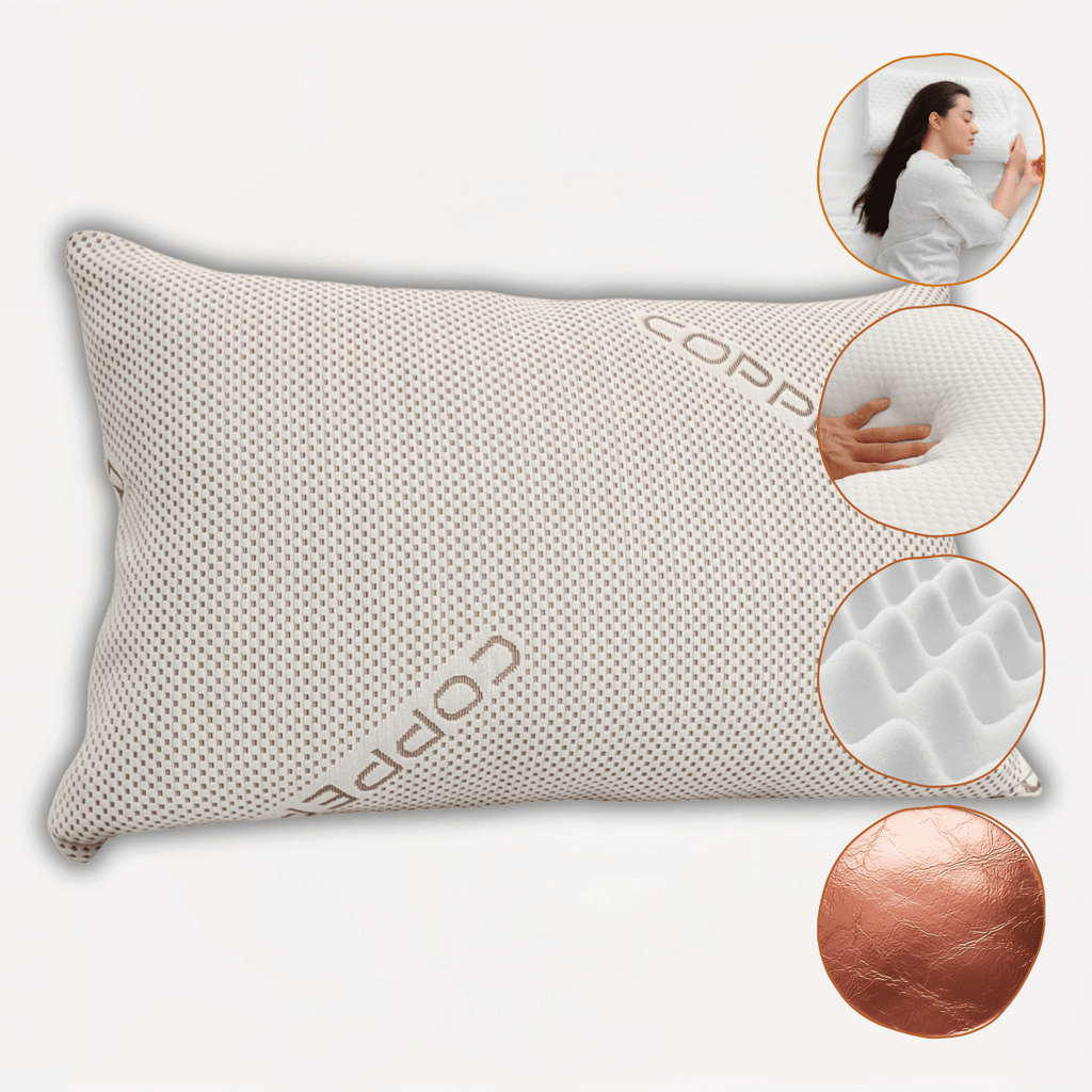 OLIVIA ROCCO Copper Infused Memory Foam Pillow For Skin Health Hypoallergenic Super Soft Hotel - Style Comfort - Joe’s Haven