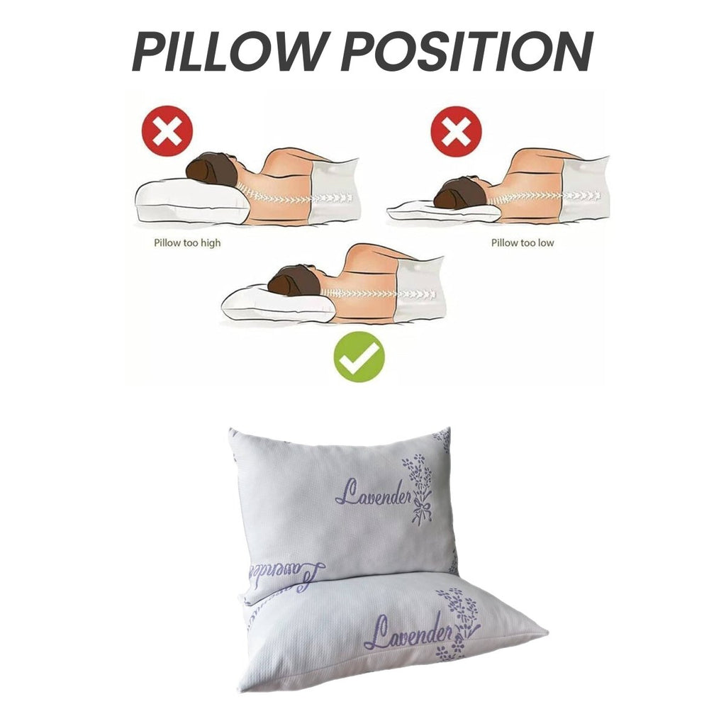 OLIVIA ROCCO Lavender Infused Microfibre Hotel Pillow Medium Support Hypoallergenic Side - Joe’s Haven