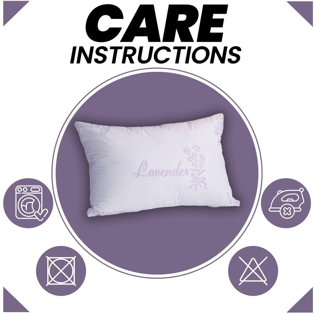 OLIVIA ROCCO Lavender Infused Microfibre Hotel Pillow Medium Support Hypoallergenic Side - Joe’s Haven