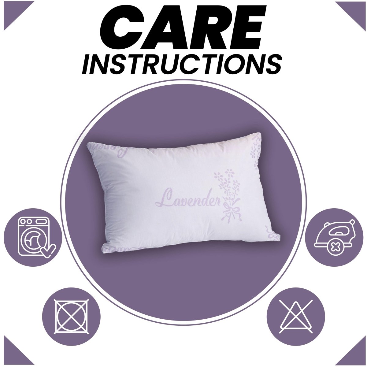OLIVIA ROCCO Lavender Infused Microfibre Hotel Pillow Medium Support Hypoallergenic Side - Joe’s Haven