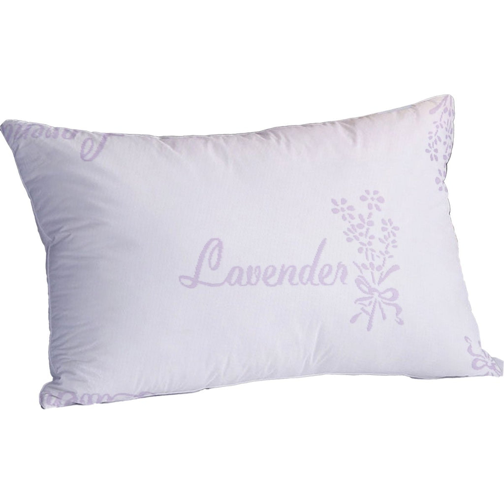 OLIVIA ROCCO Lavender Infused Microfibre Hotel Pillow Medium Support Hypoallergenic Side - Joe’s Haven
