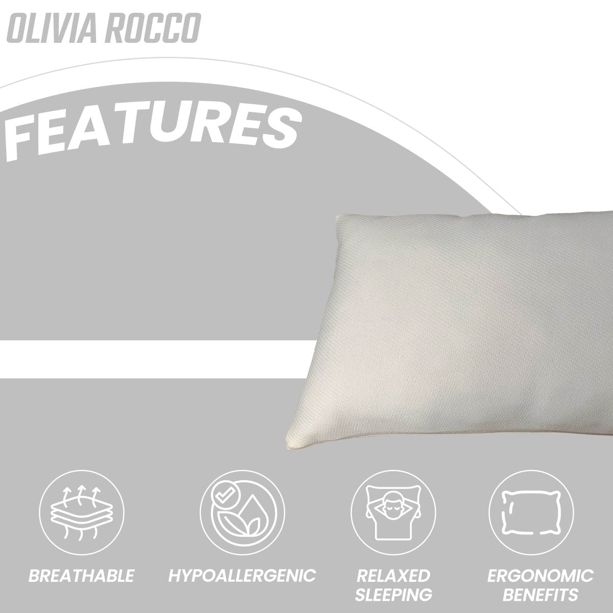 OLIVIA ROCCO Memory Foam Pillow Medium With Luxury Premium Fibre Filling Orthopaedic - Joe’s Haven