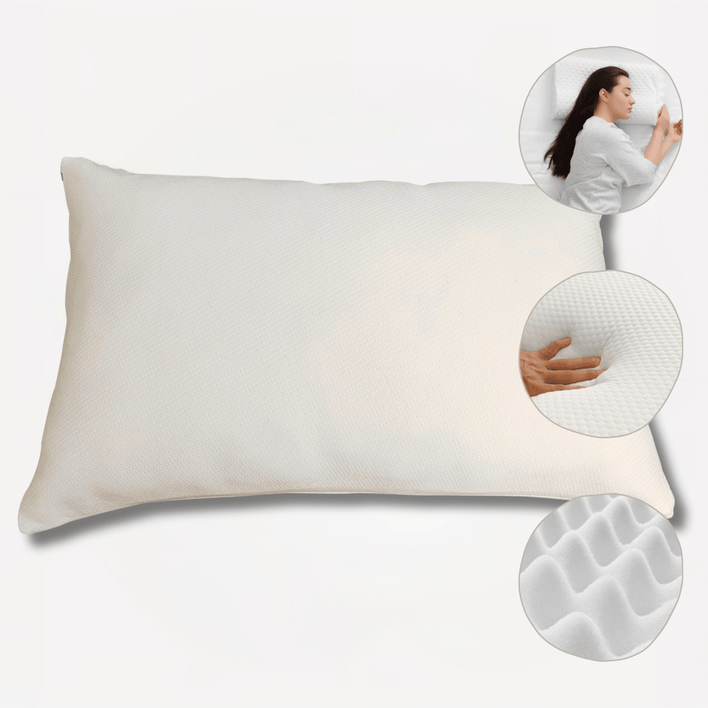 OLIVIA ROCCO Memory Foam Pillow Medium With Luxury Premium Fibre Filling Orthopaedic - Joe’s Haven