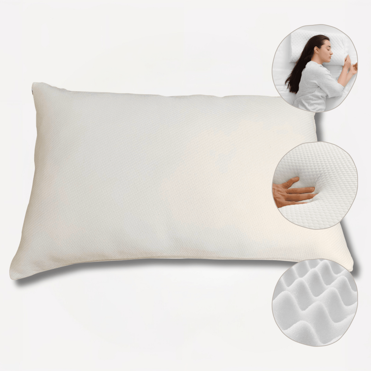 OLIVIA ROCCO Memory Foam Pillow Medium With Luxury Premium Fibre Filling Orthopaedic - Joe’s Haven