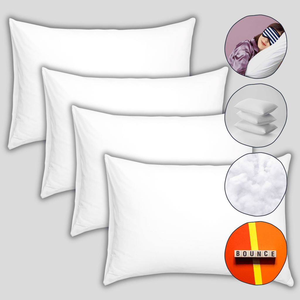 OLIVIA ROCCO 4 Pack Super Bounce Back Pillows With Luxury Fibre Filling For Superior - Joe’s Haven