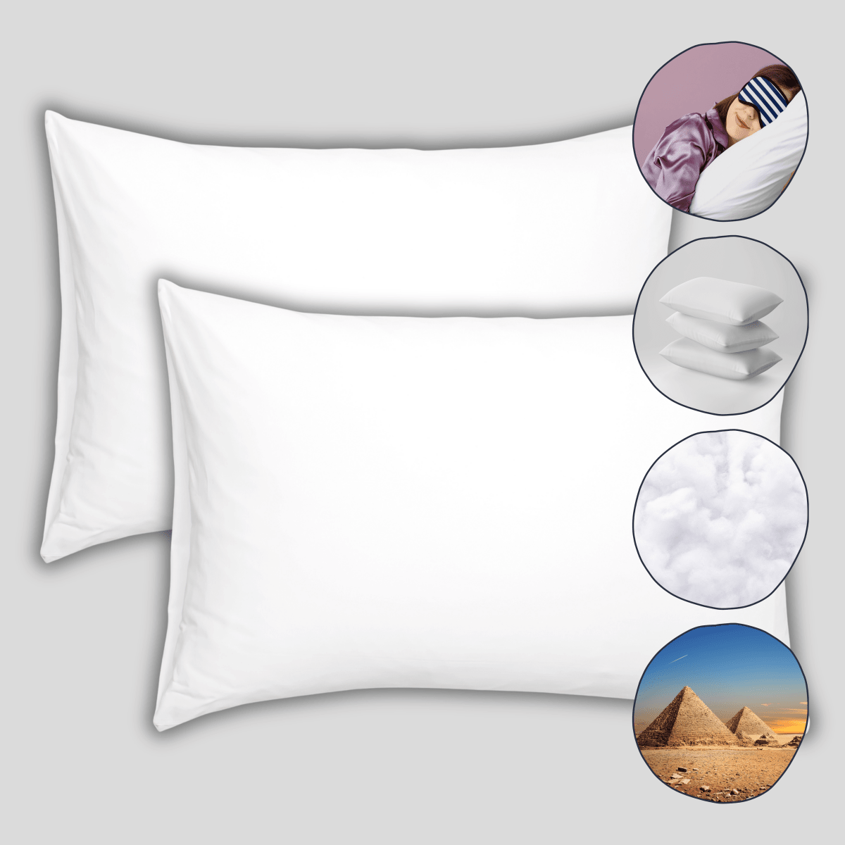 OLIVIA ROCCO 2 Pack Egyptian Cotton Blend Pillows Hotel Quality Soft Medium Support - Joe’s Haven