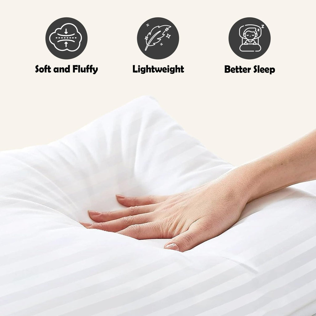 OLIVIA ROCCO 2 Pack Luxury Hotel Pillows Hypoallergenic Hollowfibre Soft Medium Support - Joe’s Haven