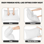 OLIVIA ROCCO 2 Pack Luxury Hotel Pillows Hypoallergenic Hollowfibre Soft Medium Support - Joe’s Haven