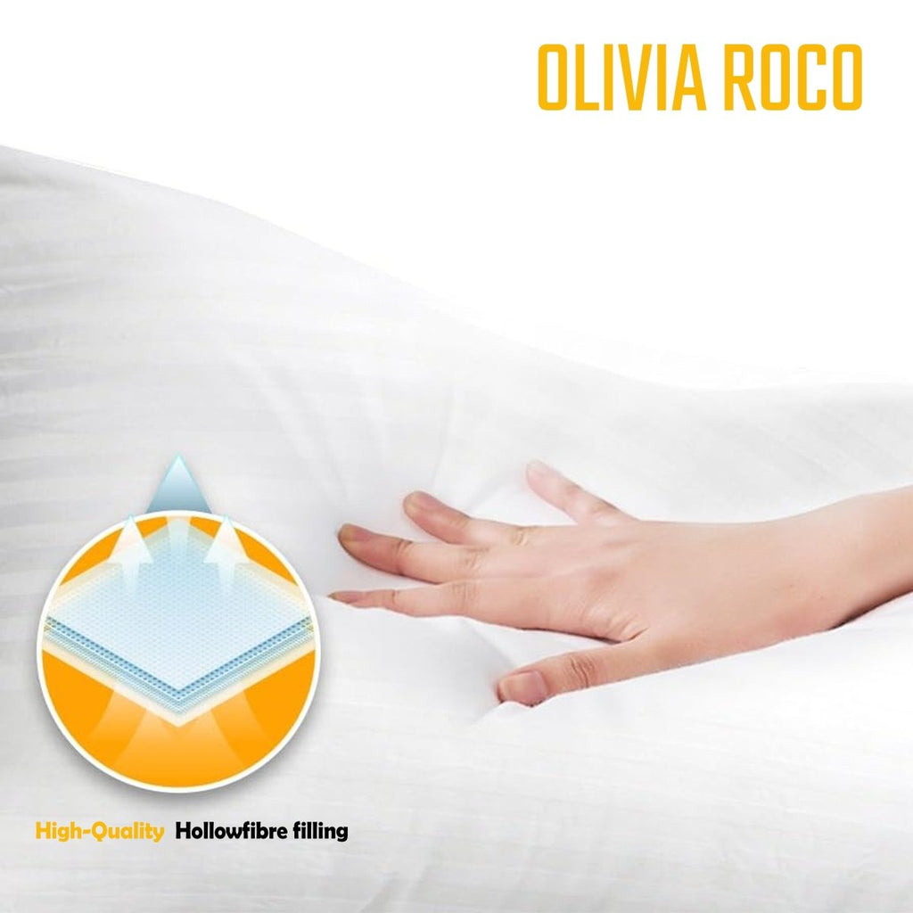 OLIVIA ROCCO 2 Pack Luxury Hotel Pillows Hypoallergenic Hollowfibre Soft Medium Support - Joe’s Haven